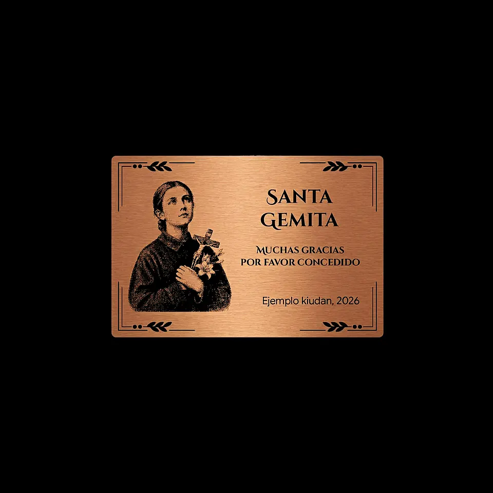 Placa Religiosa de Agradecimiento | Santa Gemita 3