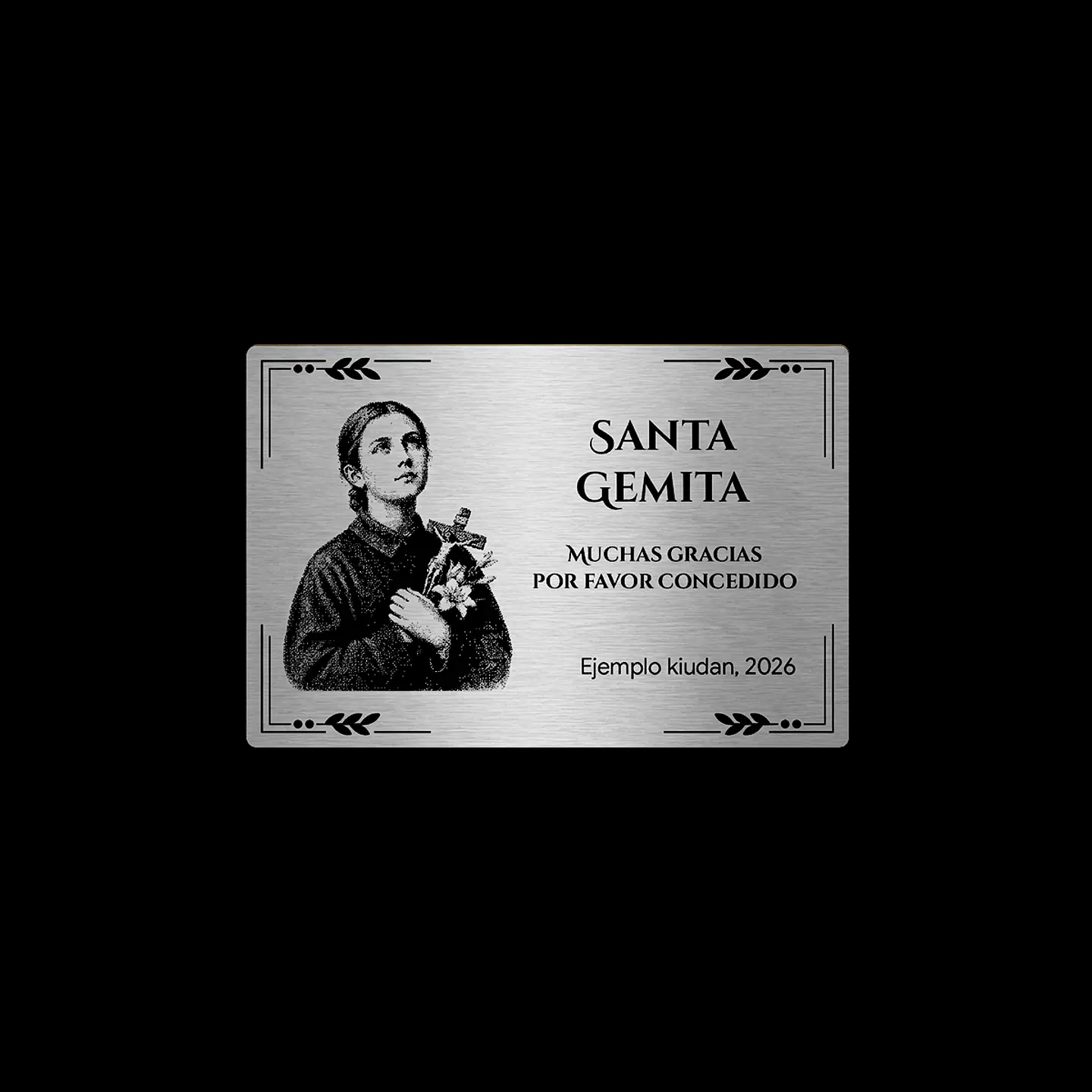 Placa Religiosa de Agradecimiento | Santa Gemita 2