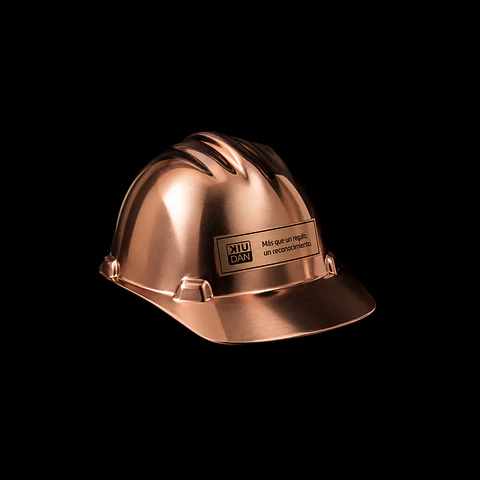 Casco minero encobrizado personalizado