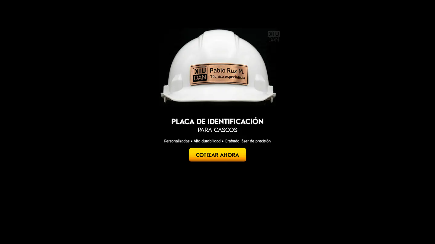 Placas Grabadas para Casco y Ropa | Kiudan Chile
