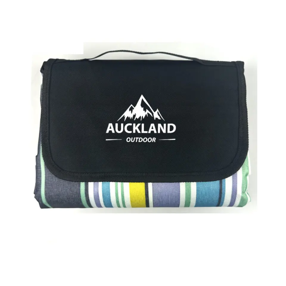 Manta De Picnic Impermeable 150 X 180 Rayas Azules 1