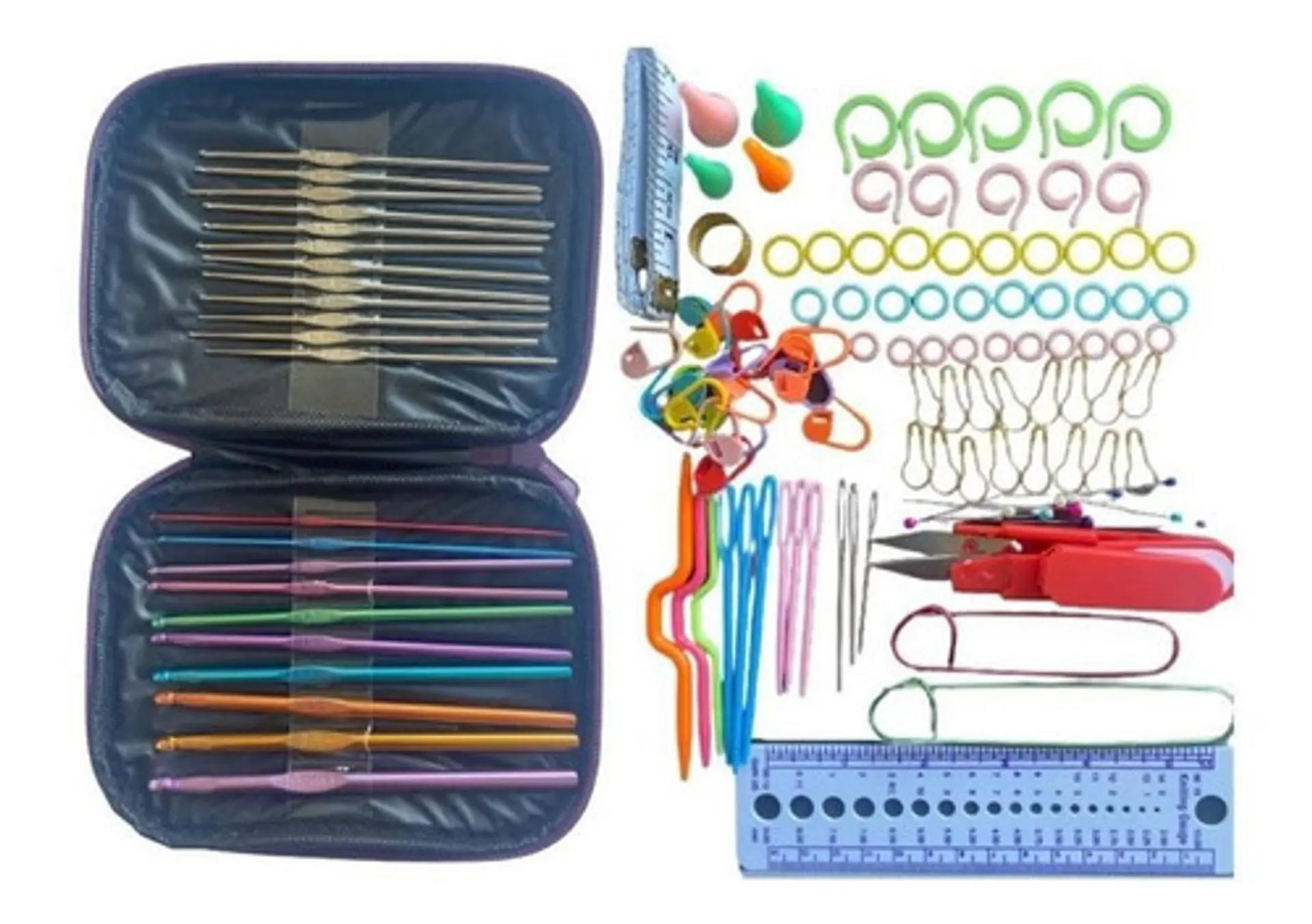 Set 22 Crochet 100 Accesorios Ganchillo En Estuche 2