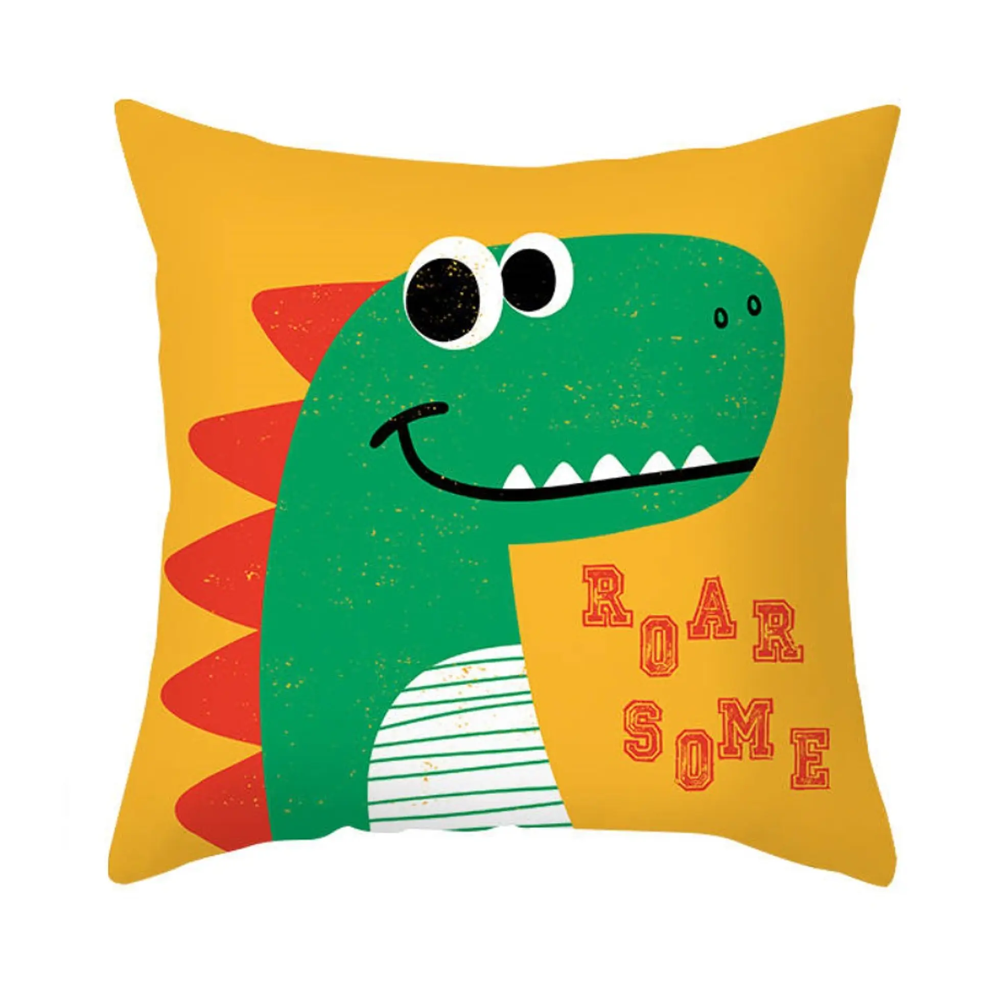 Funda Cojin 45x45 Dinosaurio Verde Lino Poly  1