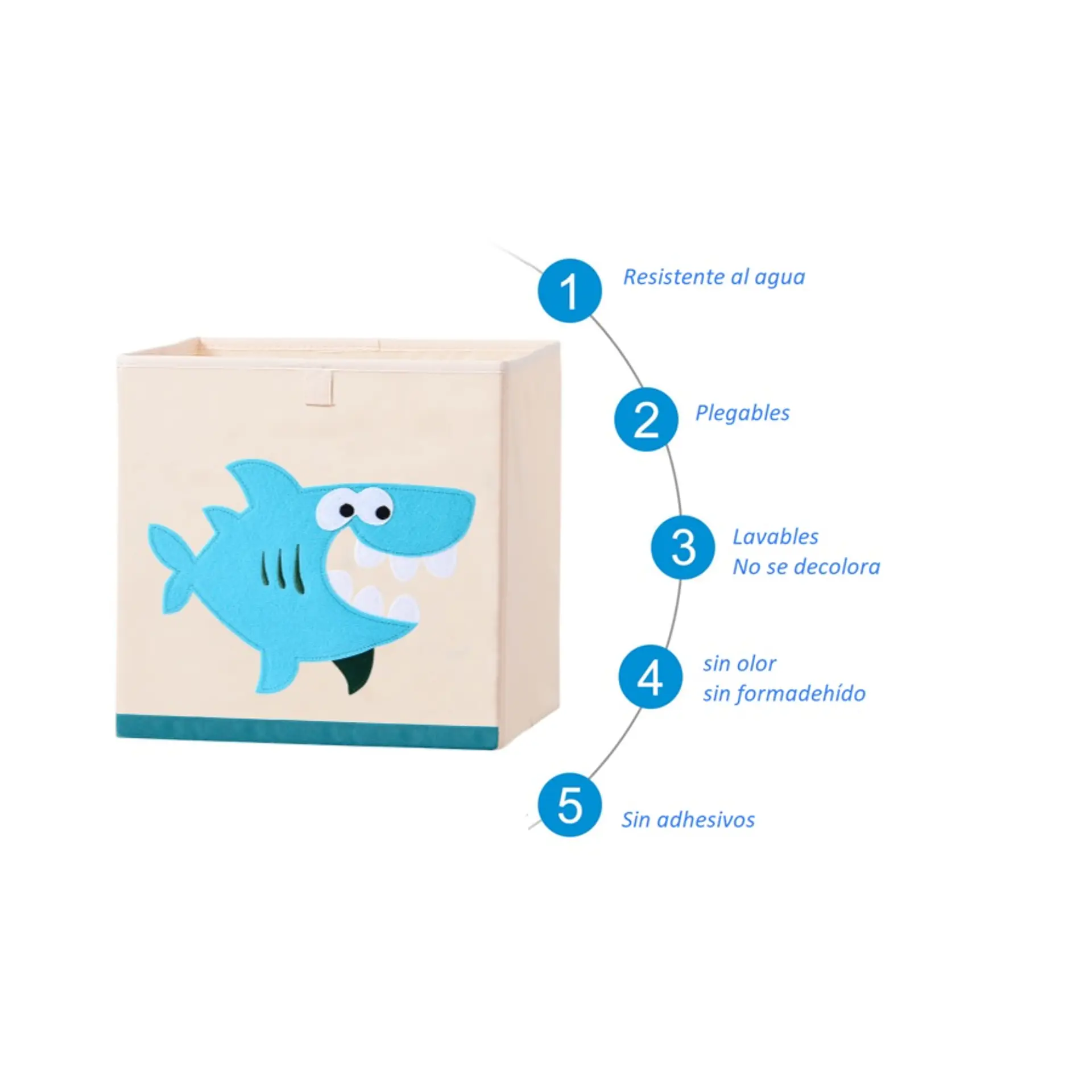 Caja Almacenamiento Juguete Ropa Organizadora Infantil Shark 3