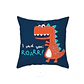 Funda Cojin Infantil 45x45 Dinosaurio Rojo Lino Poly - Miniatura 2