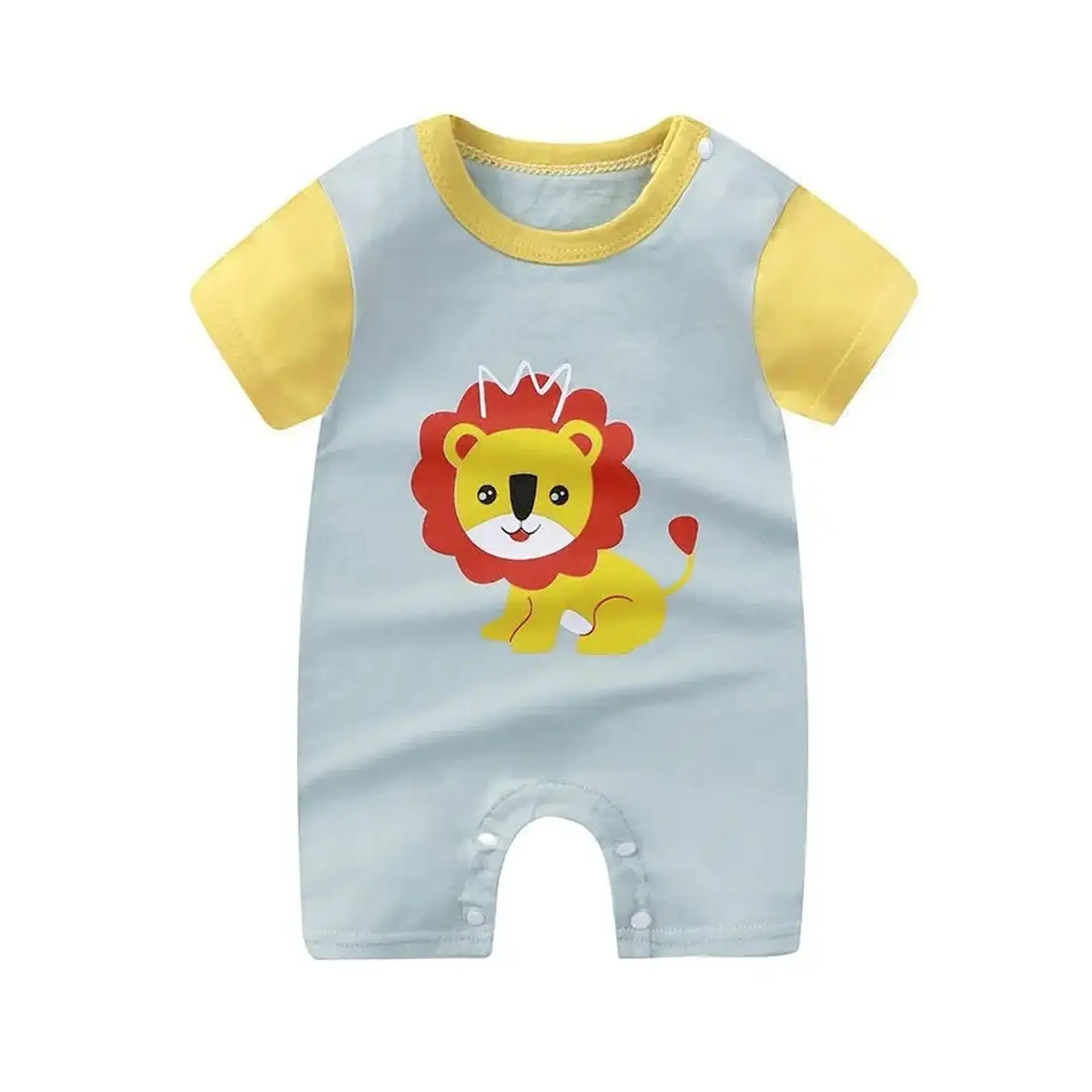 Body Osito Enterito Pilucho Bebe Manga Corta Algodon Leon 1