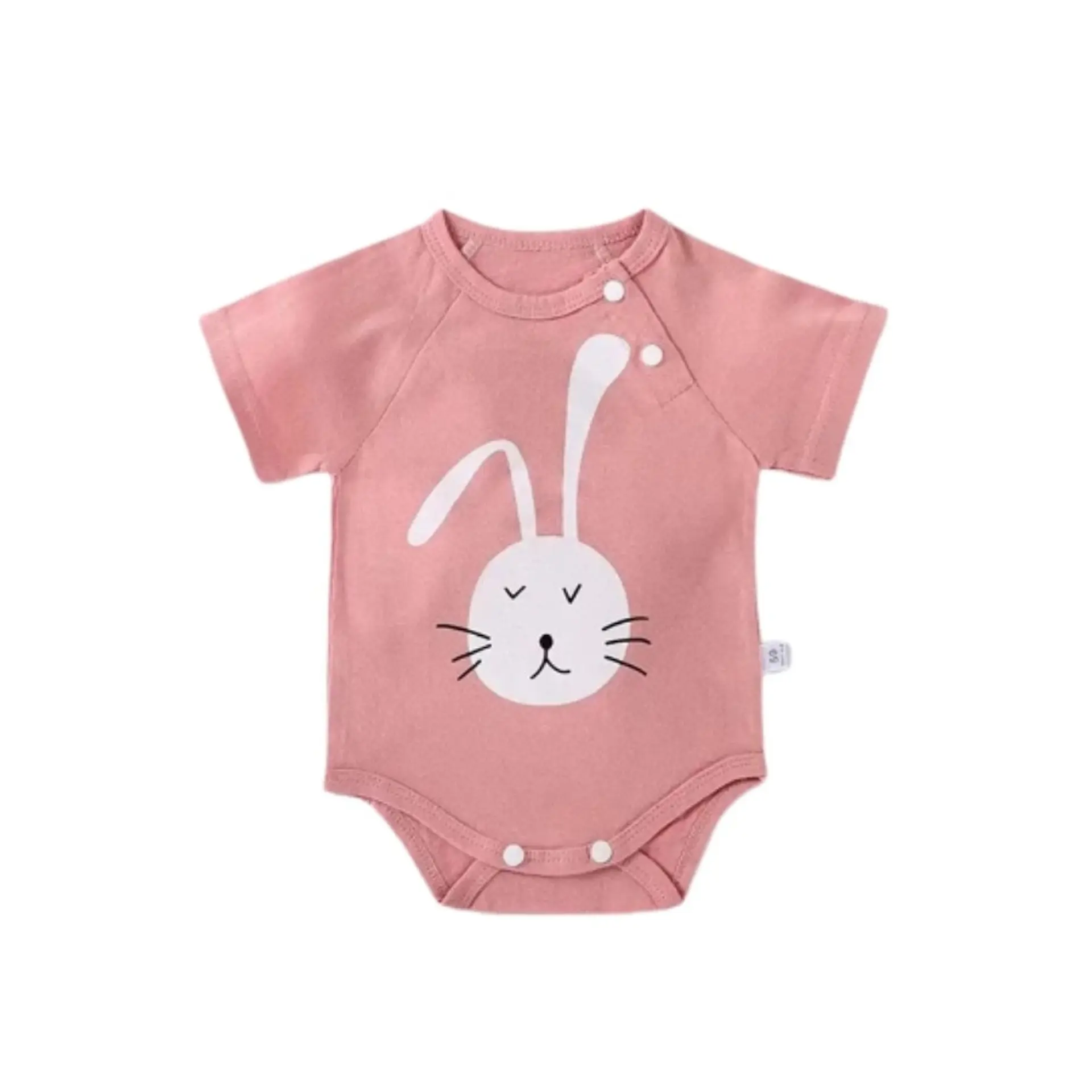 Pilucho Body Osito Bebe Manga Corta Algodón Conejita Rosa 1