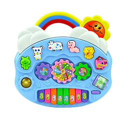 Teclado Infantil Musical Piano Interactivo Rainbow Celeste