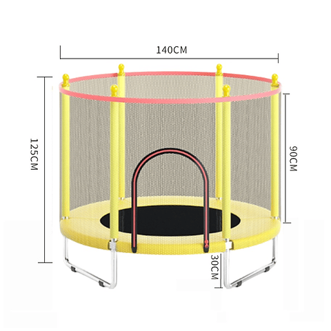 Cama Elastica Saltarina Malla Protección 140cm Amarilla