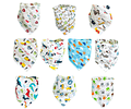 Pack 10 Baberos Bandanas Bebe Doble Capa Algodón