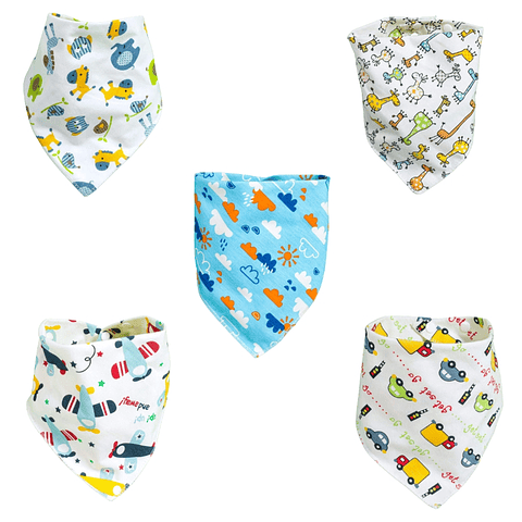 Pack 10 Baberos Bandanas Bebe Doble Capa Algodón