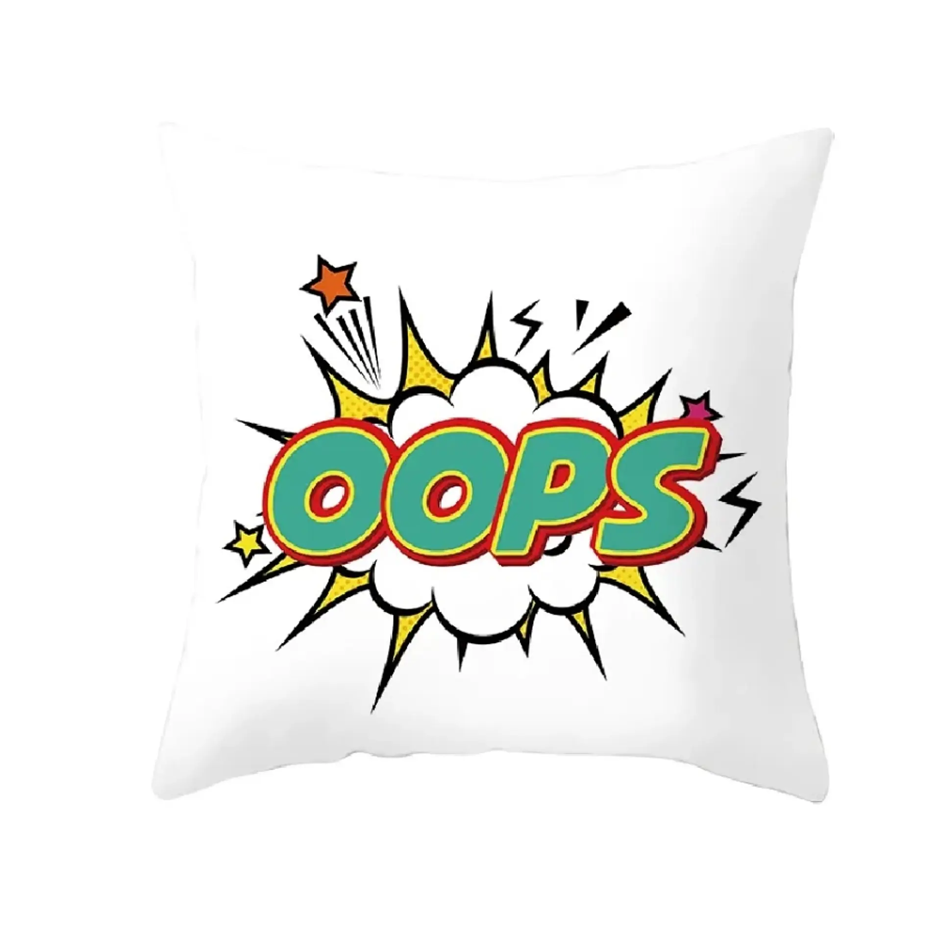 Funda Cojin 45x45 Decorativo OOPS Blanco Lino Poly 1