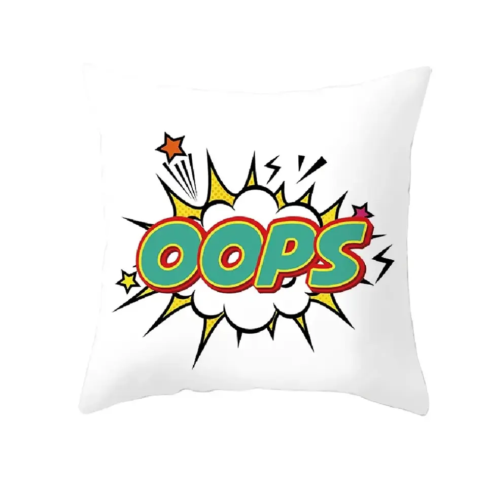 Funda Cojin 45x45 Decorativo OOPS Blanco Lino Poly 1