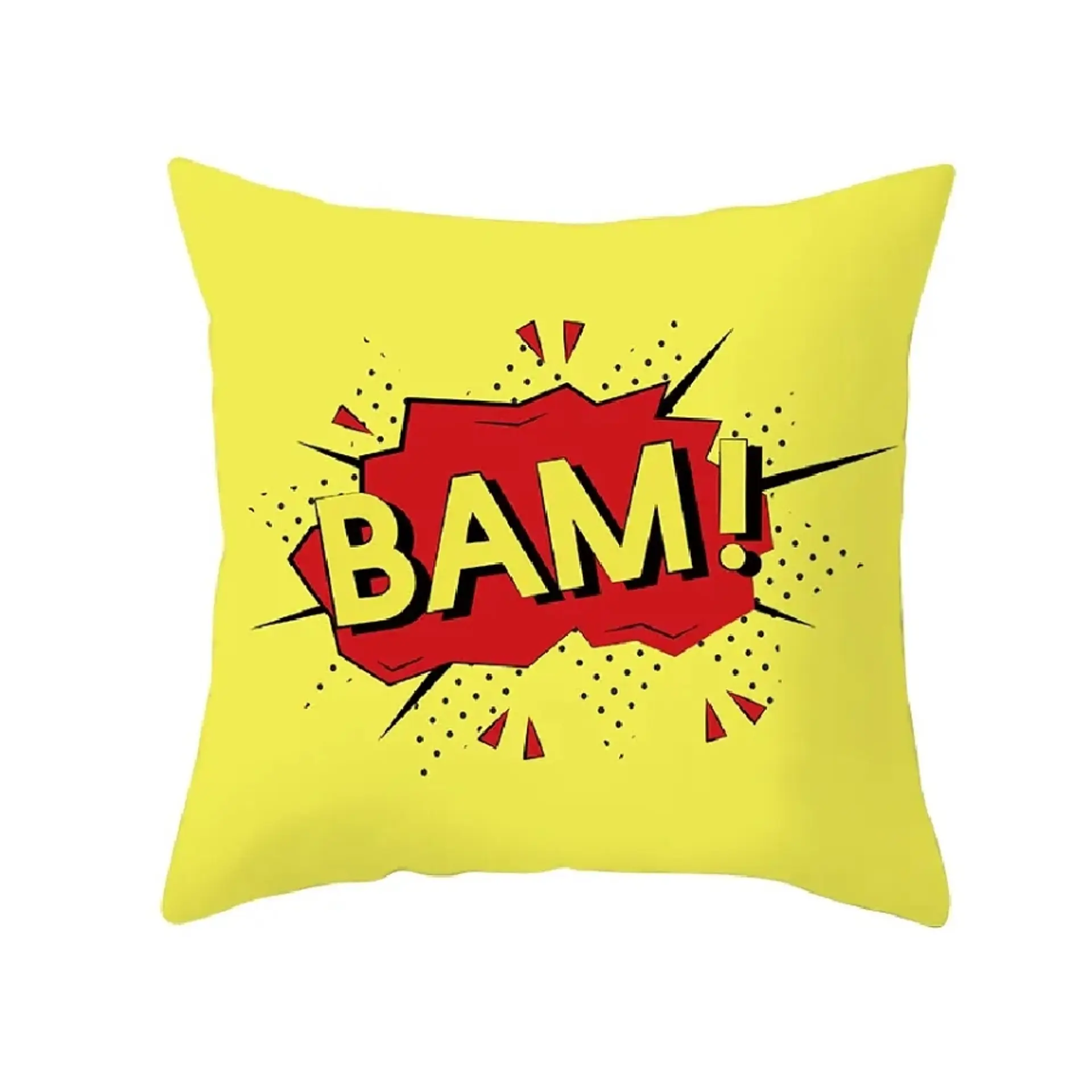 Funda Cojin 45x45 Decorativo BAM Amarillo Lino Poly 1