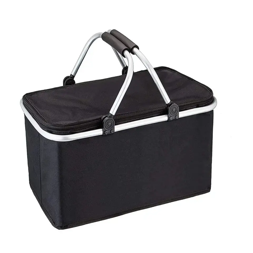 Bolso Termico Plegable Negro Cooler Canasta Picnic 1