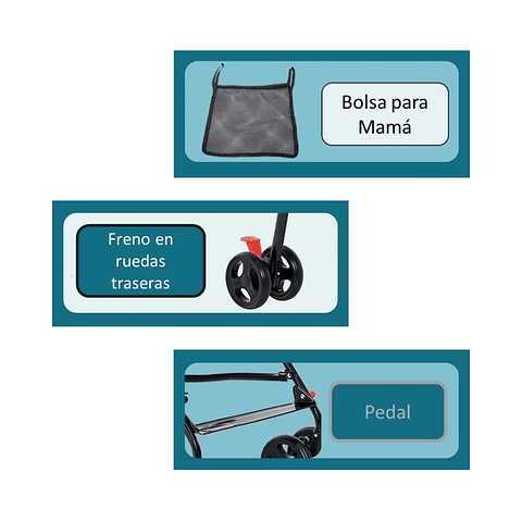 Coche Paseo Bebe Liviano Reclinable Ajustable Con Frenos