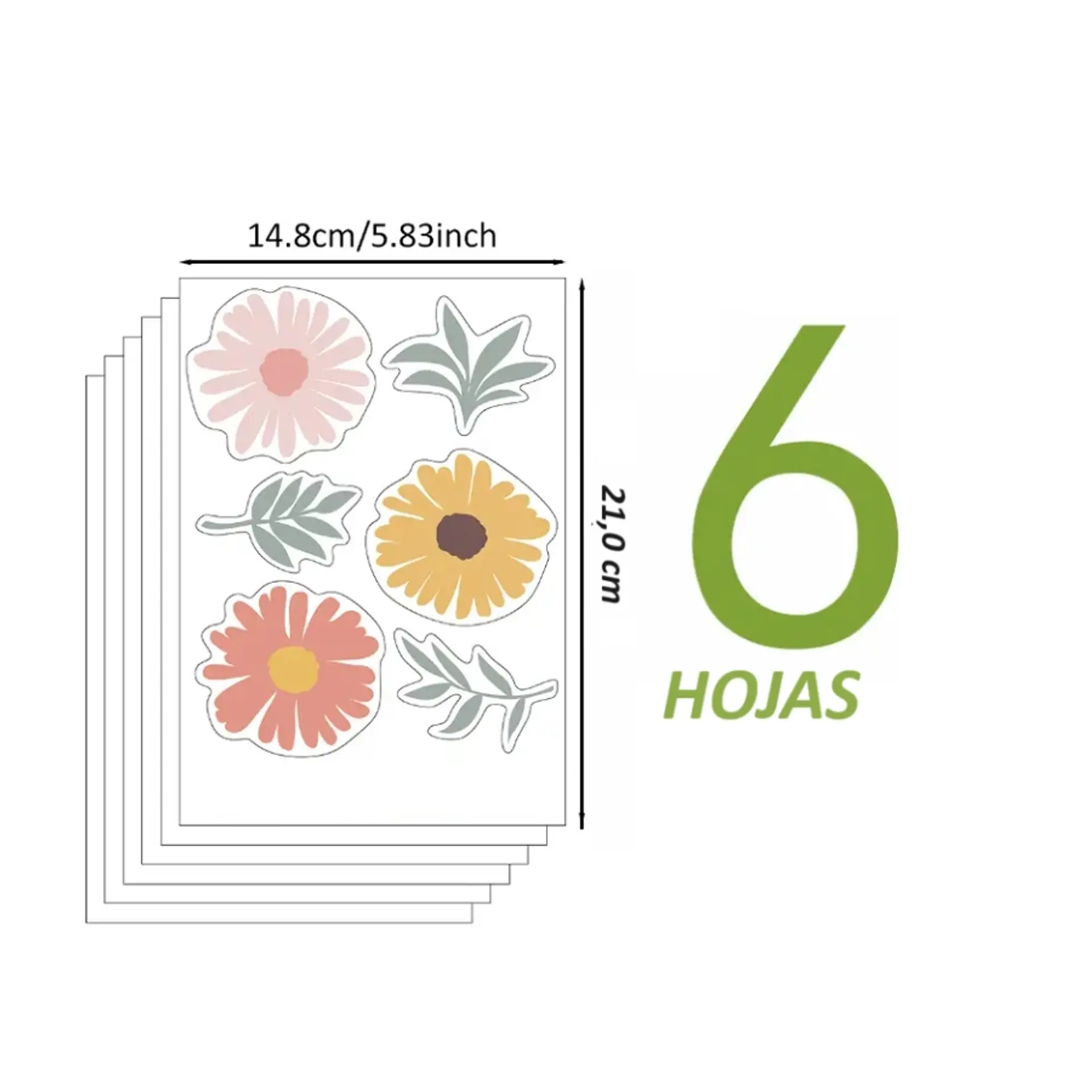 Stickers Adhesivo Pegatinas Decoración De Pared Margaritas  3
