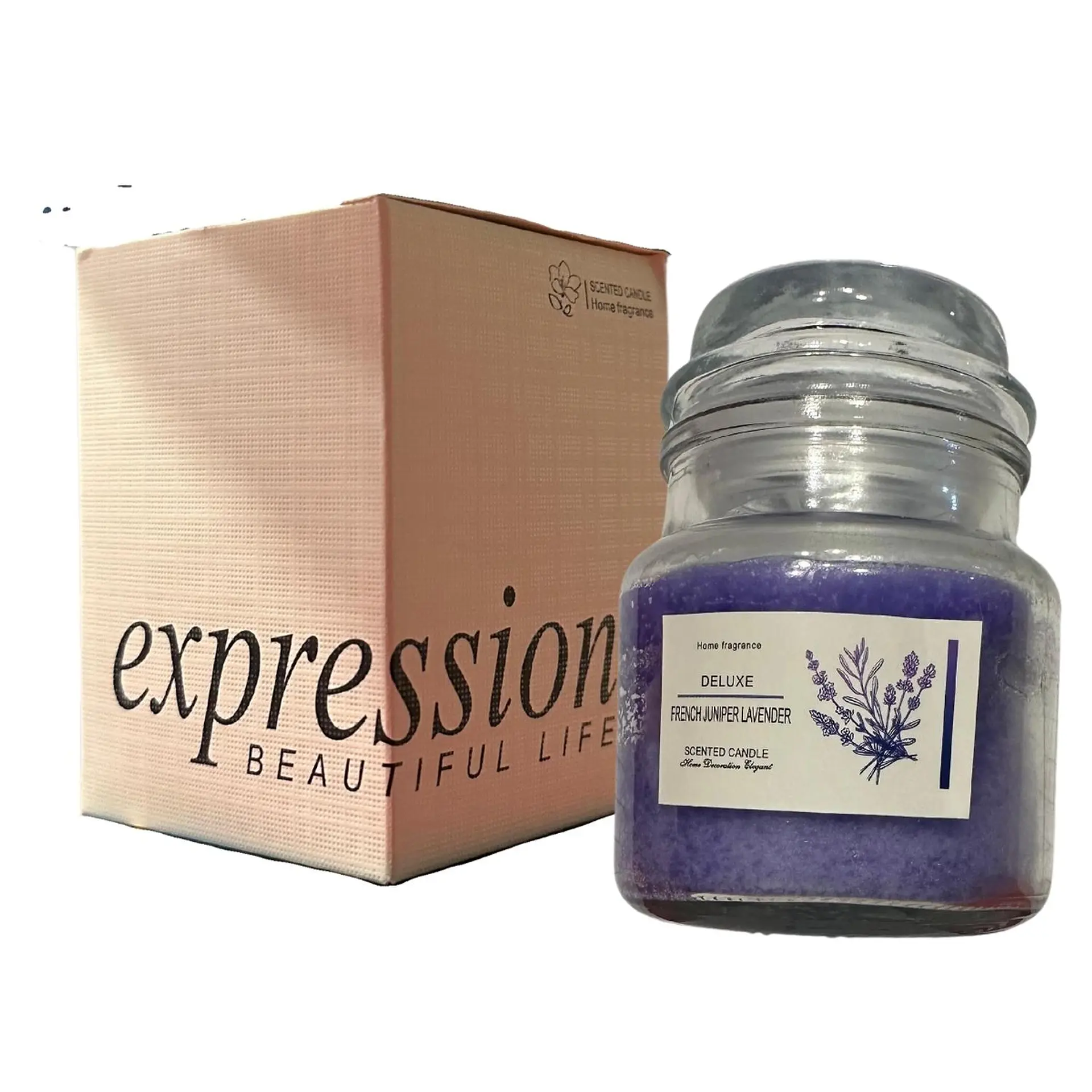 Vela Aromatica Lavanda Tapa Vidrio Para Calma y Abundancia 2