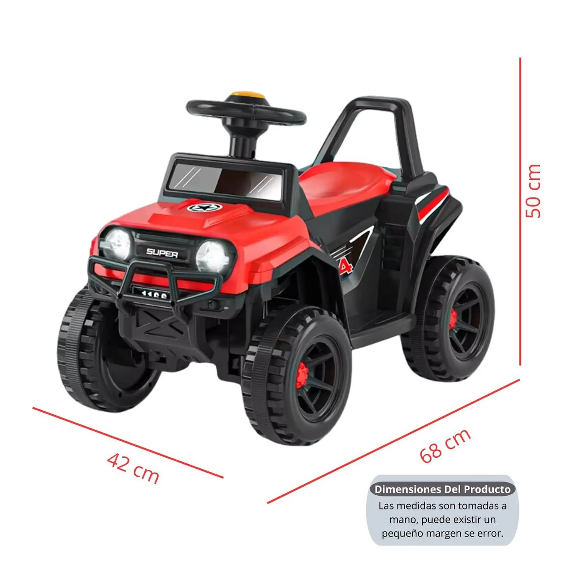 Moto Batería Eléctrico Infantil Rock Rojo Juguete  2