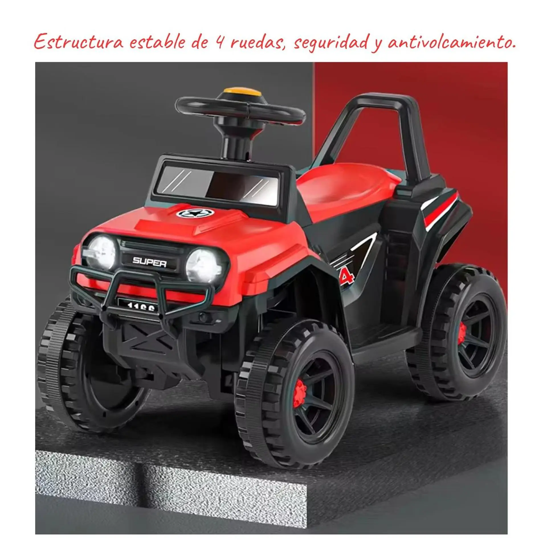 Moto Batería Eléctrico Infantil Rock Rojo Juguete  5