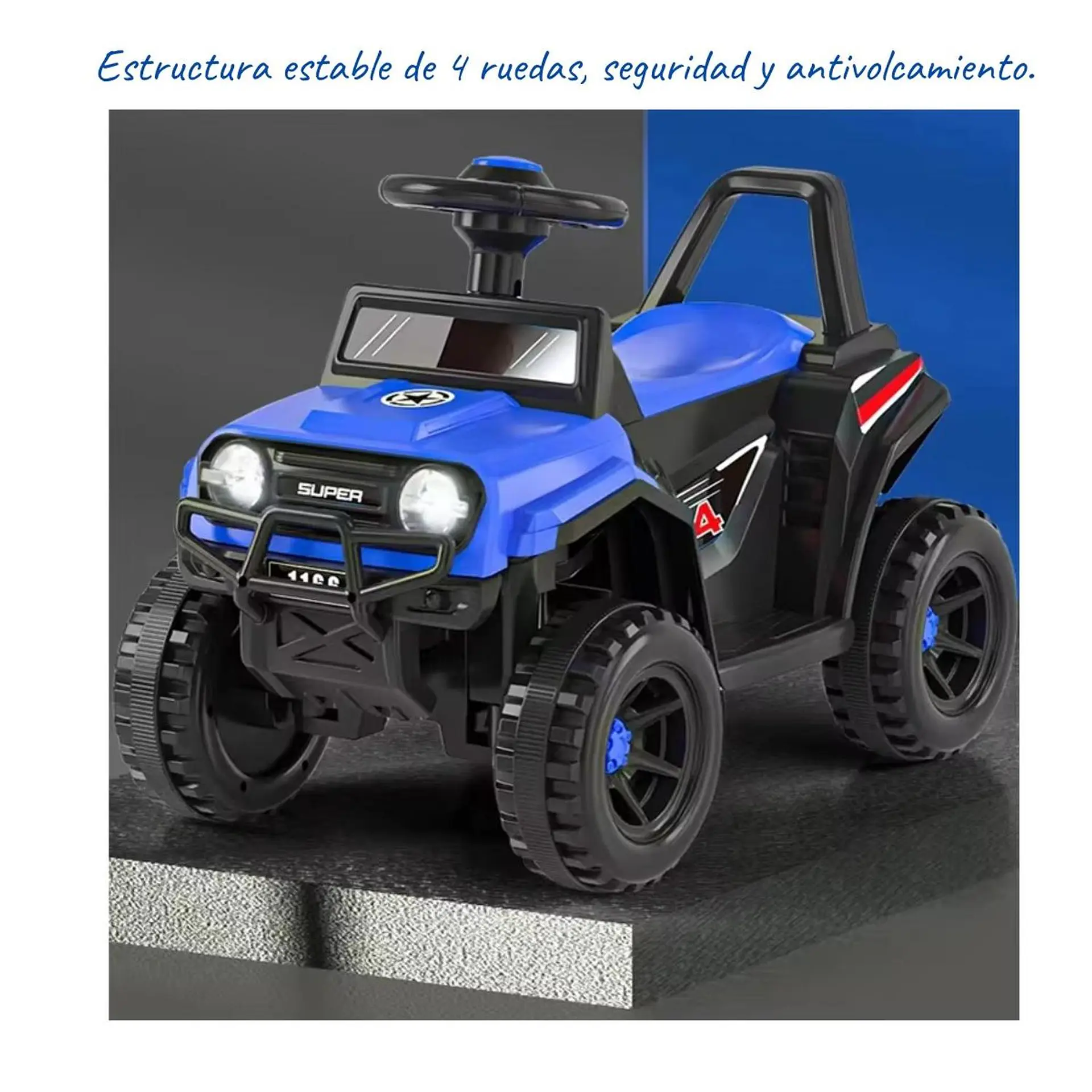 Moto Batería Eléctrico Infantil Rock Azul Juguete  1