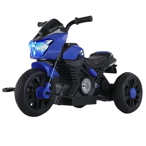 Moto Niño Antivuelco A Bateria Recargable Luz y Sonido Blue