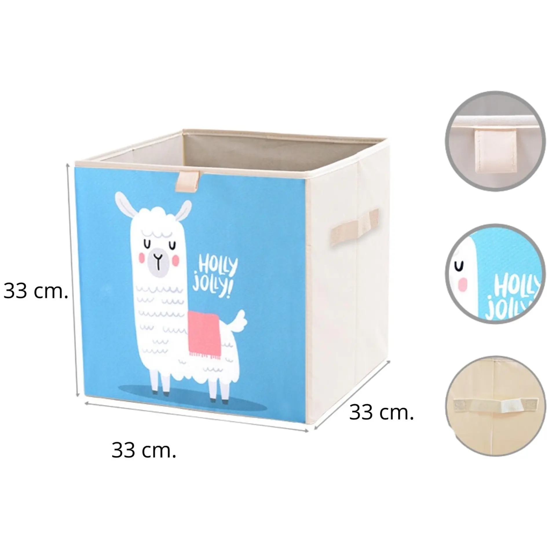Caja Organizadora Juguetes Ropa Infantil Llama Holly Azul 2