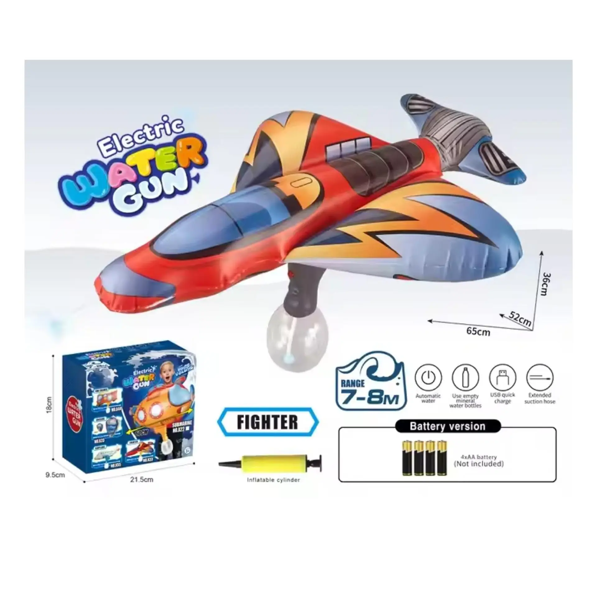 Pistolas De Agua Zepellin Electrica Inflable Chooro Agua 3
