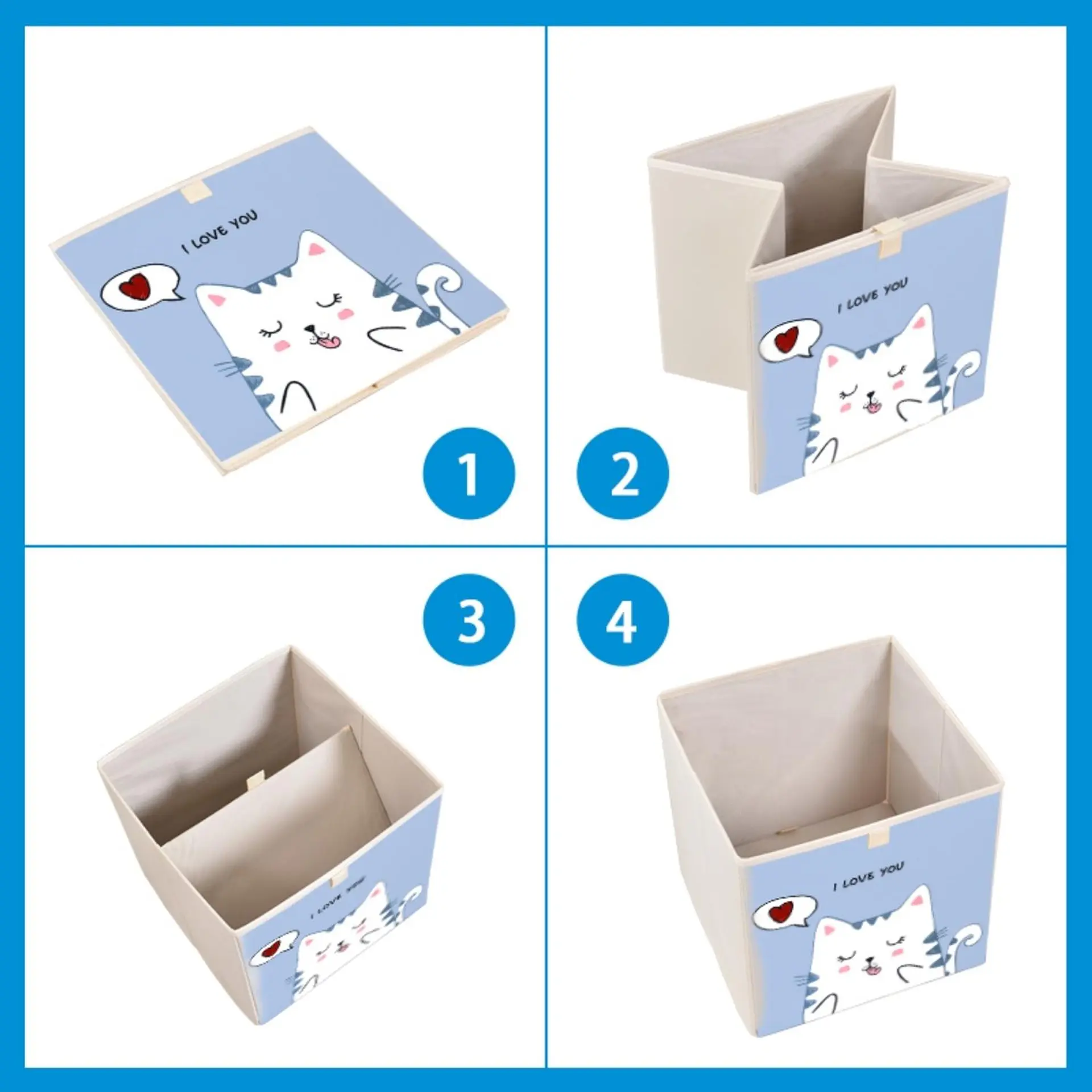 Caja Organizadora Juguetes Ropa Infantil Gato Love 3