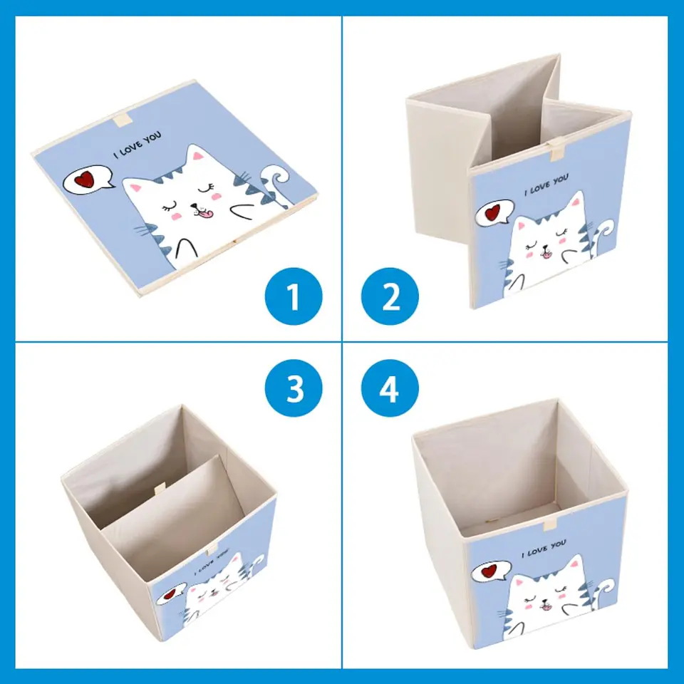 Caja Organizadora Juguetes Ropa Infantil Gato Love 3