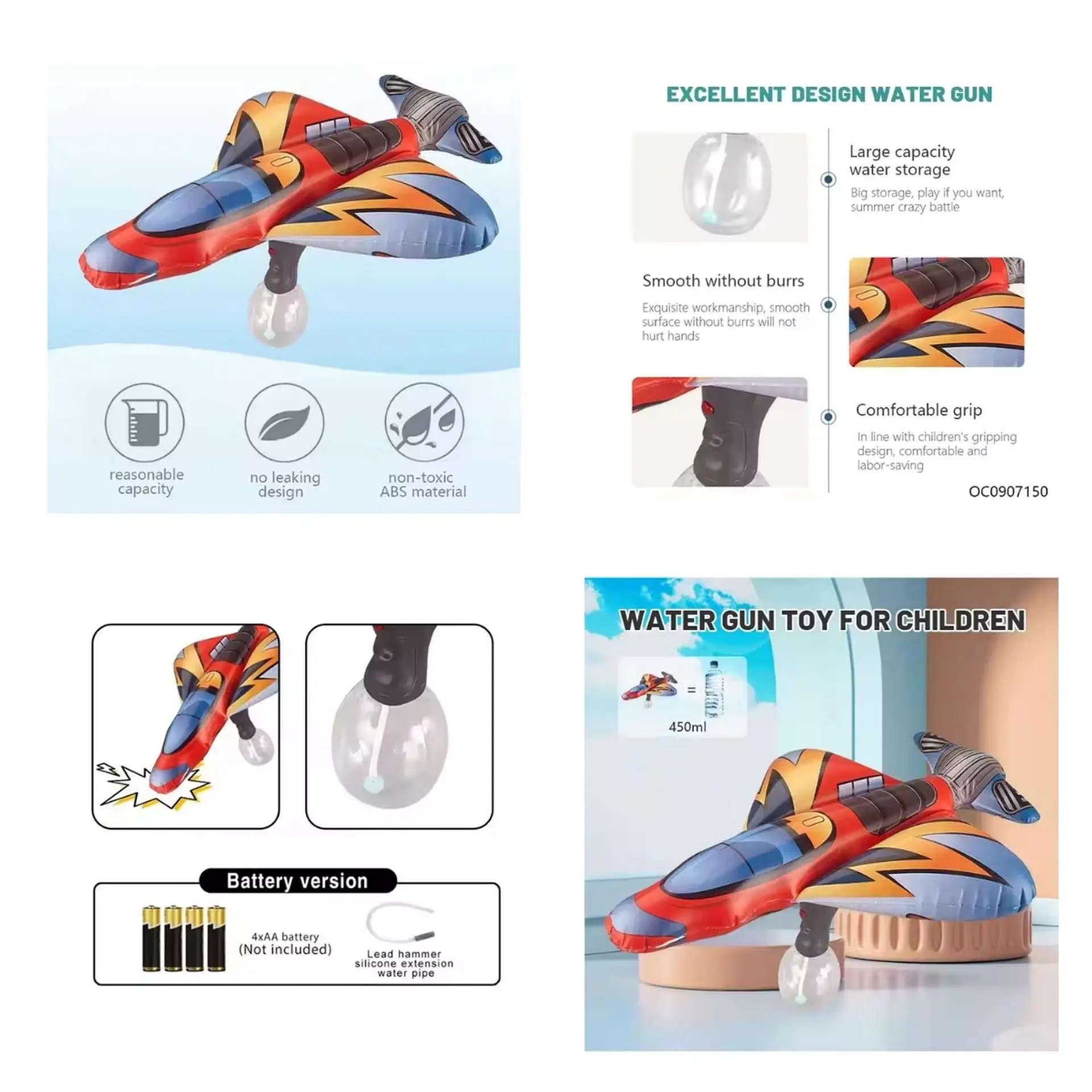 Pistolas De Agua Zepellin Electrica Inflable Chooro Agua 4