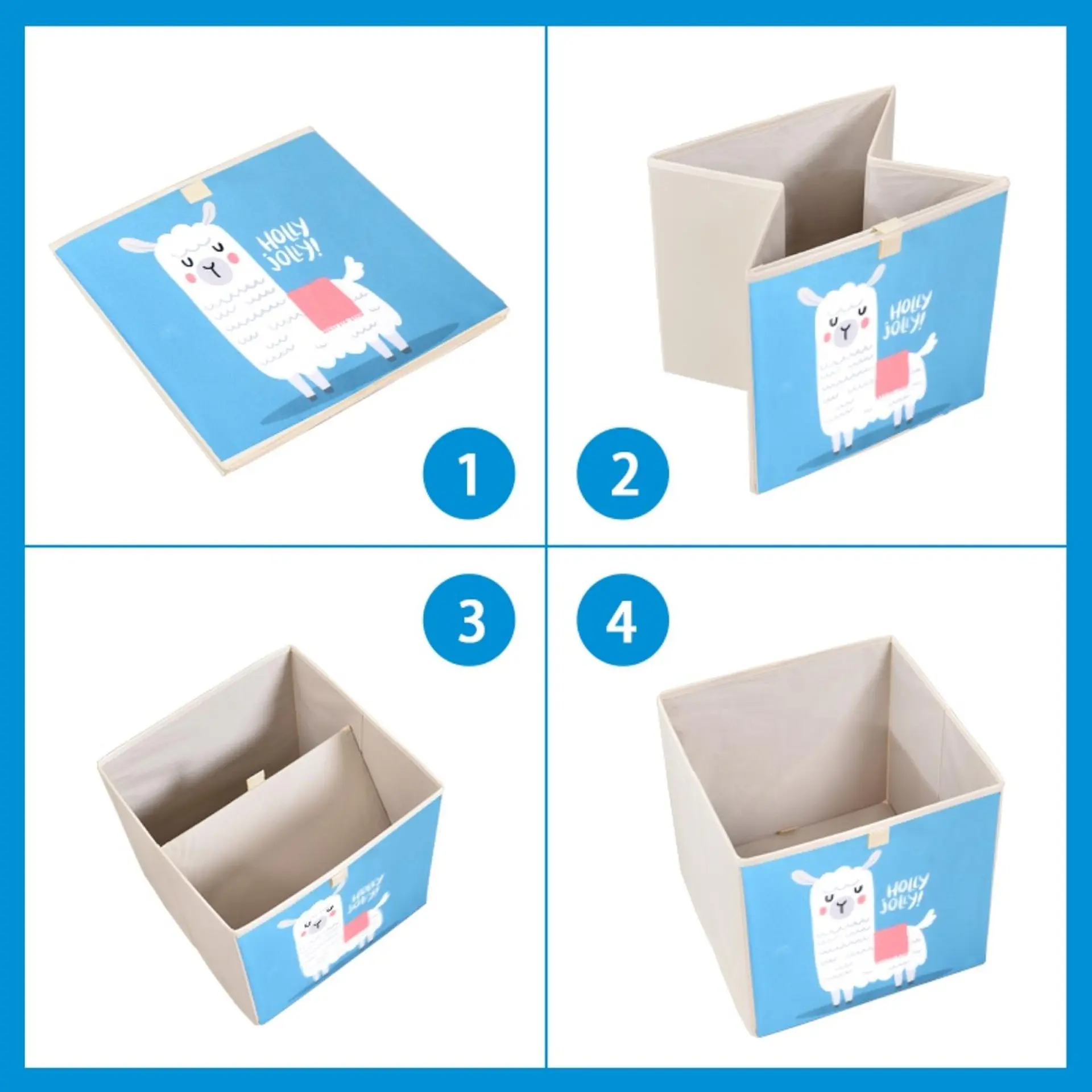 Caja Organizadora Juguetes Ropa Infantil Llama Holly Azul 5