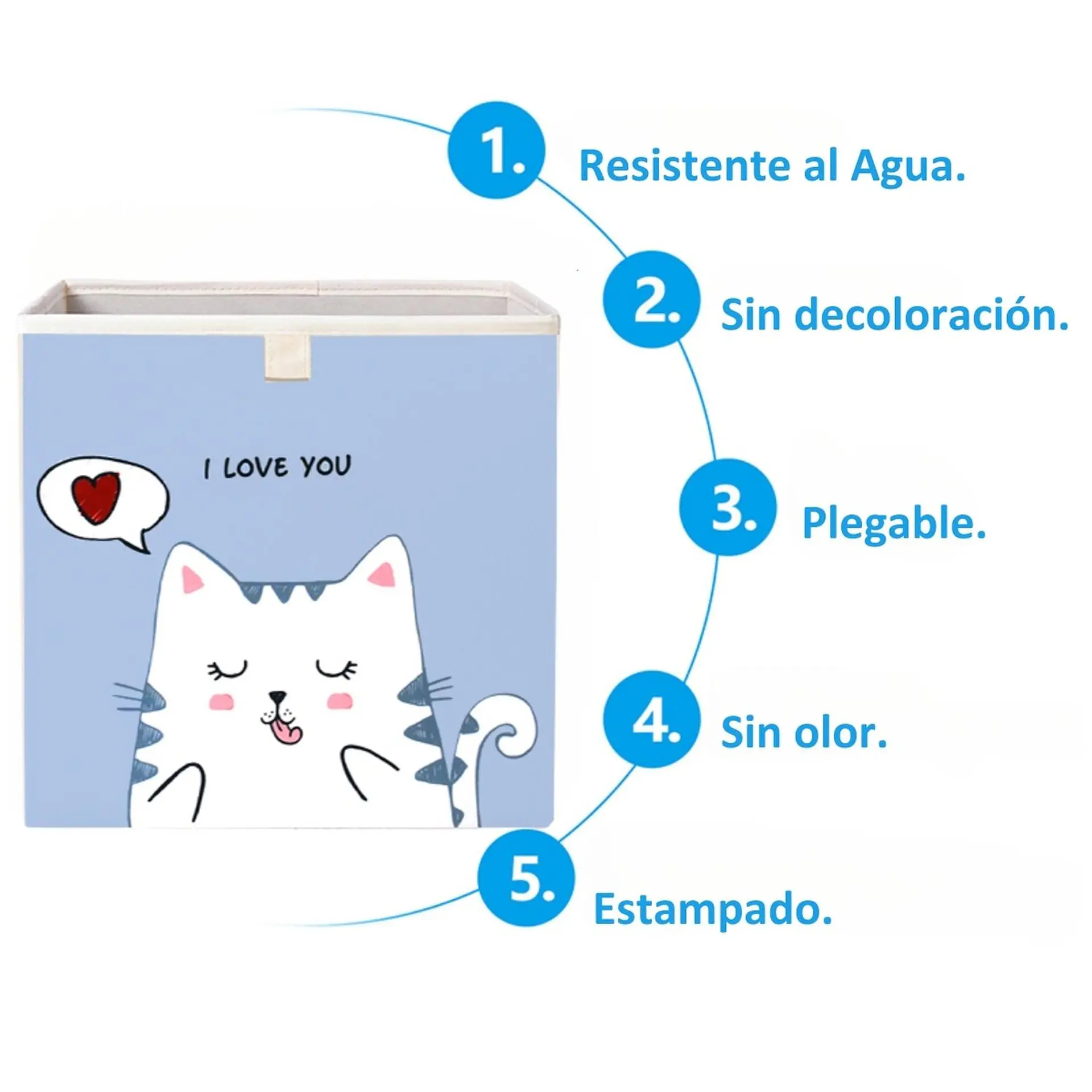 Caja Organizadora Juguetes Ropa Infantil Gato Love 5