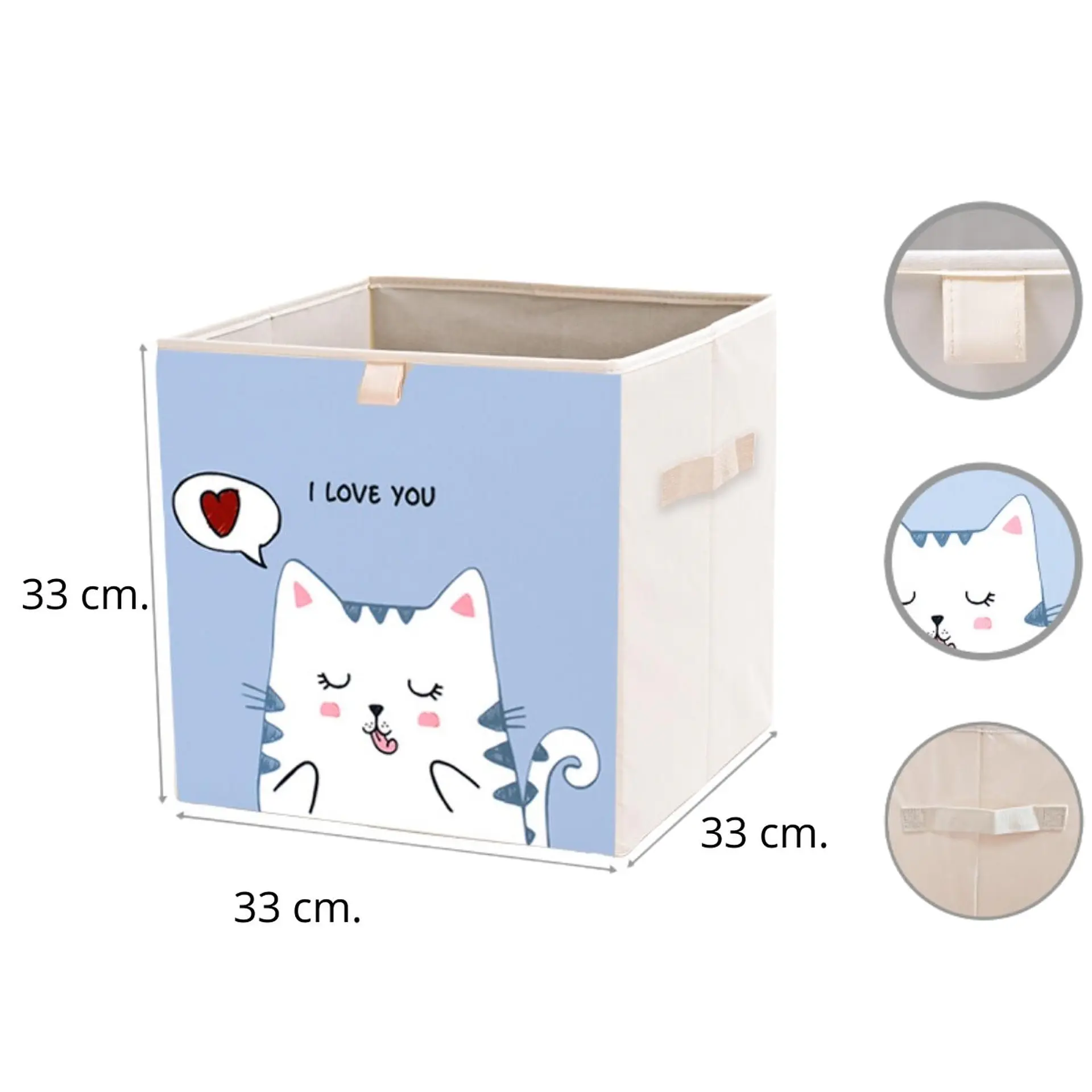 Caja Organizadora Juguetes Ropa Infantil Gato Love 6