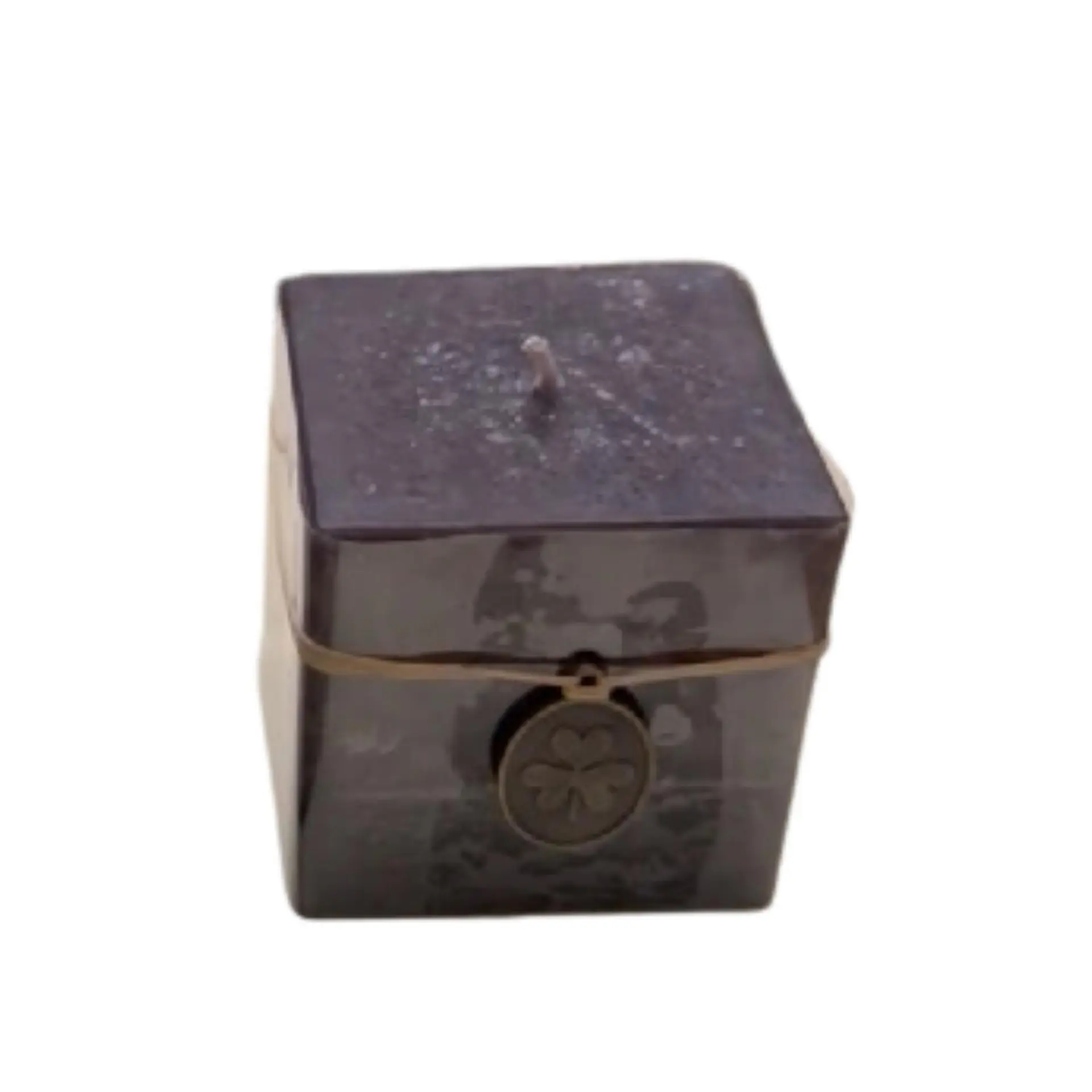 Vela Cubo Decorativa Aromatica Textura 2 Unidades Negra Negra 3