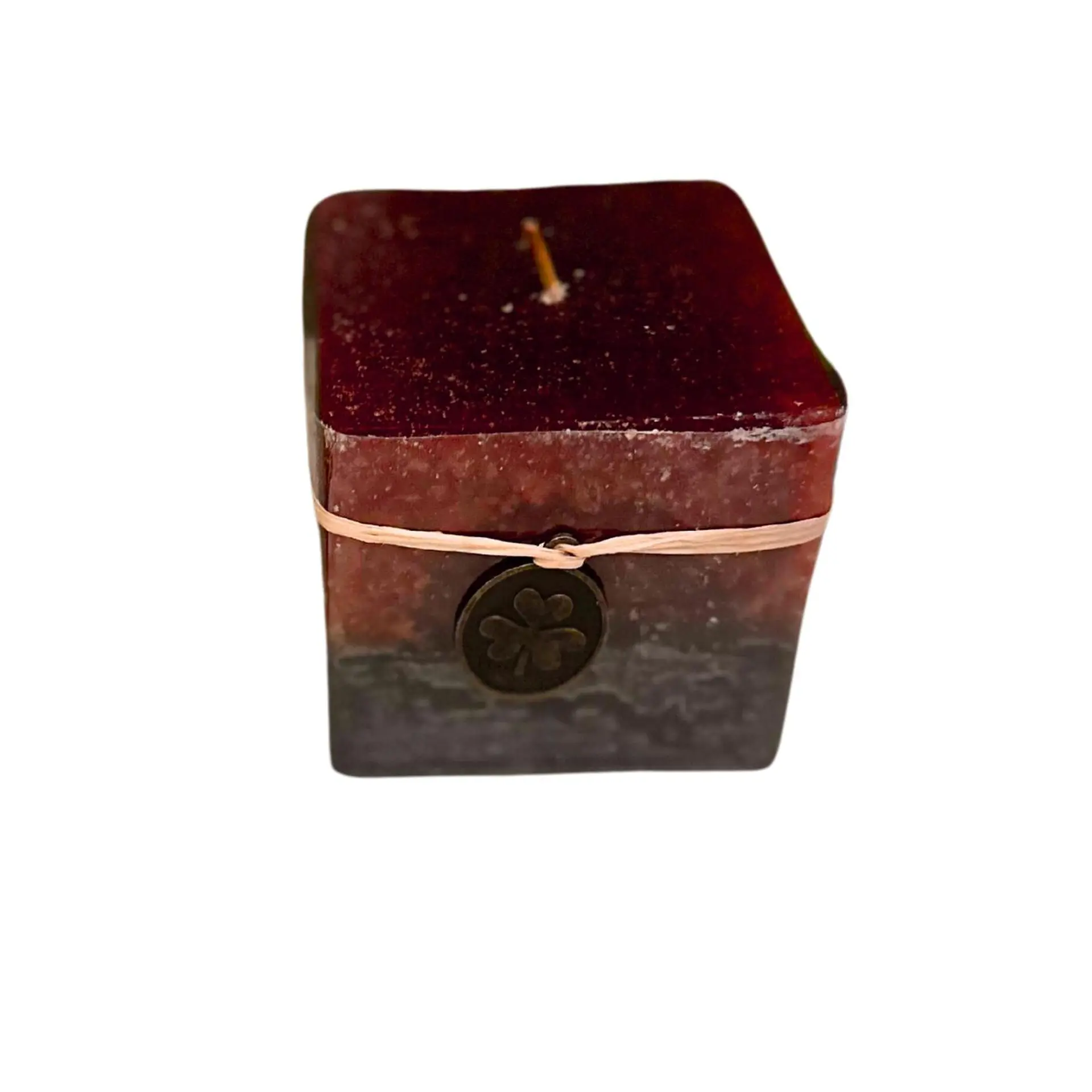 Vela Cubo Decorativa Aromatica Textura 2 Unidades Rojo Negro 3