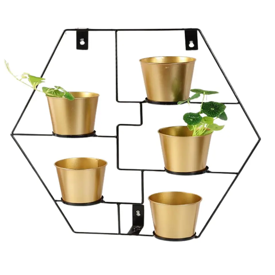 Repisa Flotante Hexagonal Porta Macetero o Vela Deco 56x49x7 1