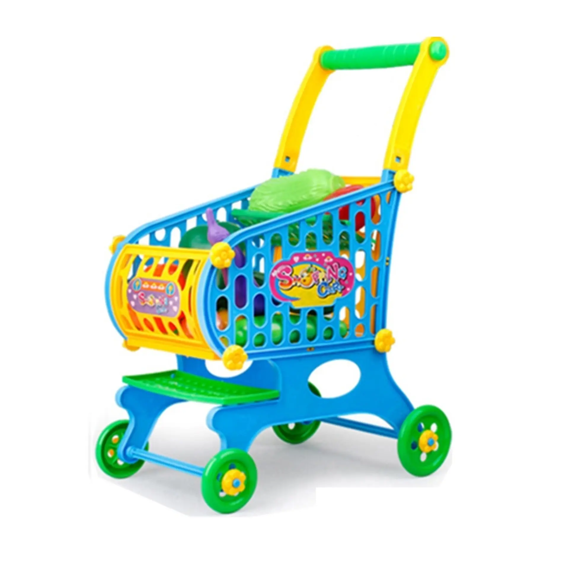 Carro Supermercado Juguete Carrito Compra Celeste Accesorios 1
