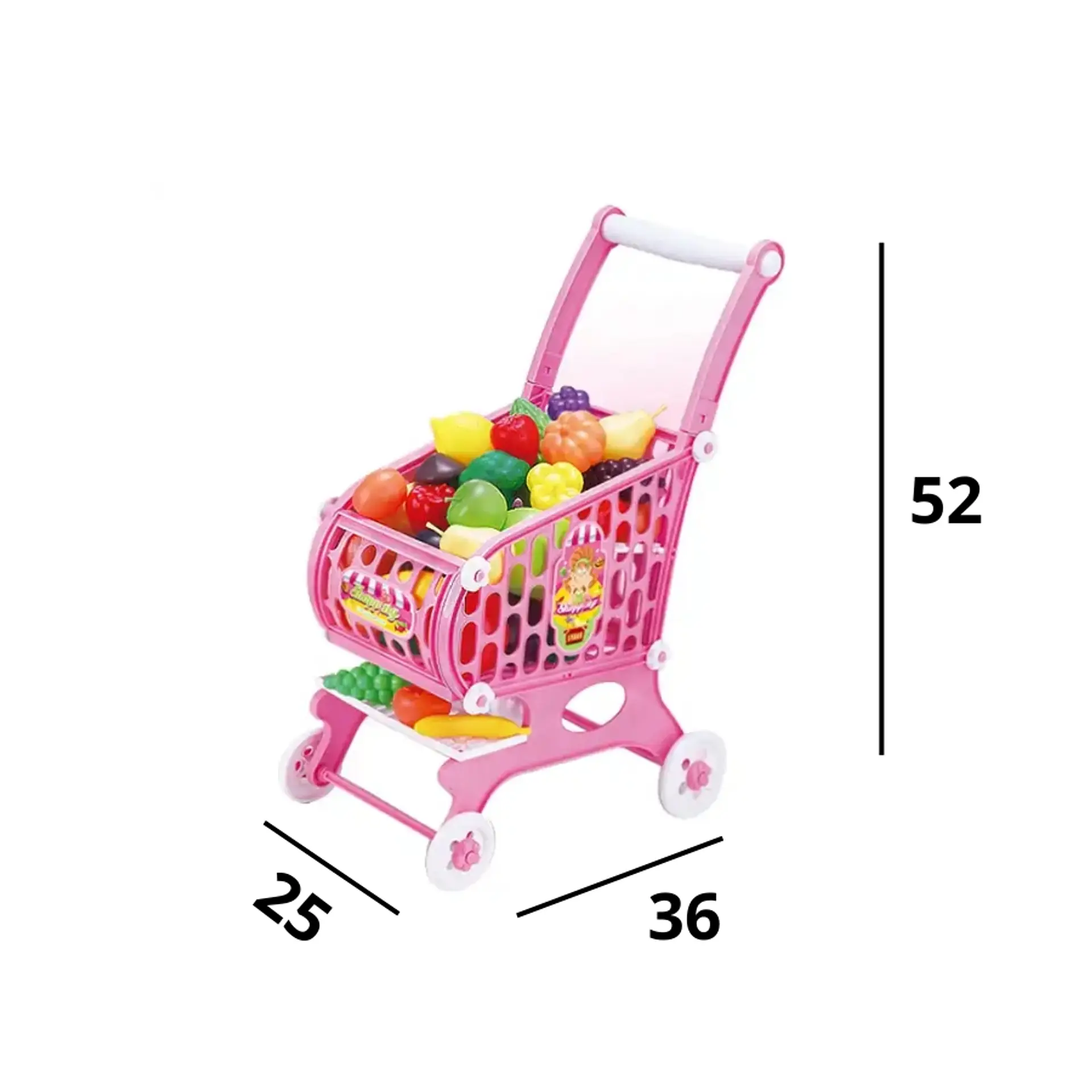 Carro Supermercado Juguete Carrito Compra Rosado Accesorios 2