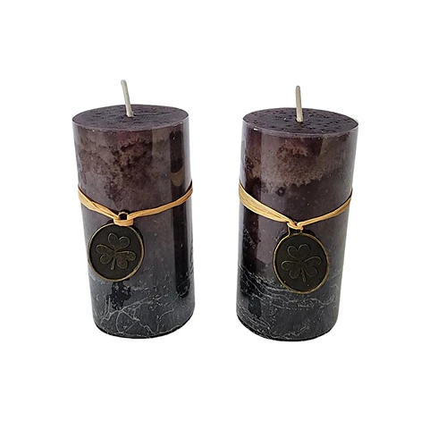 Cirio Vela Velon Alto 10cm. Dos Unidades Aromaticos Negro