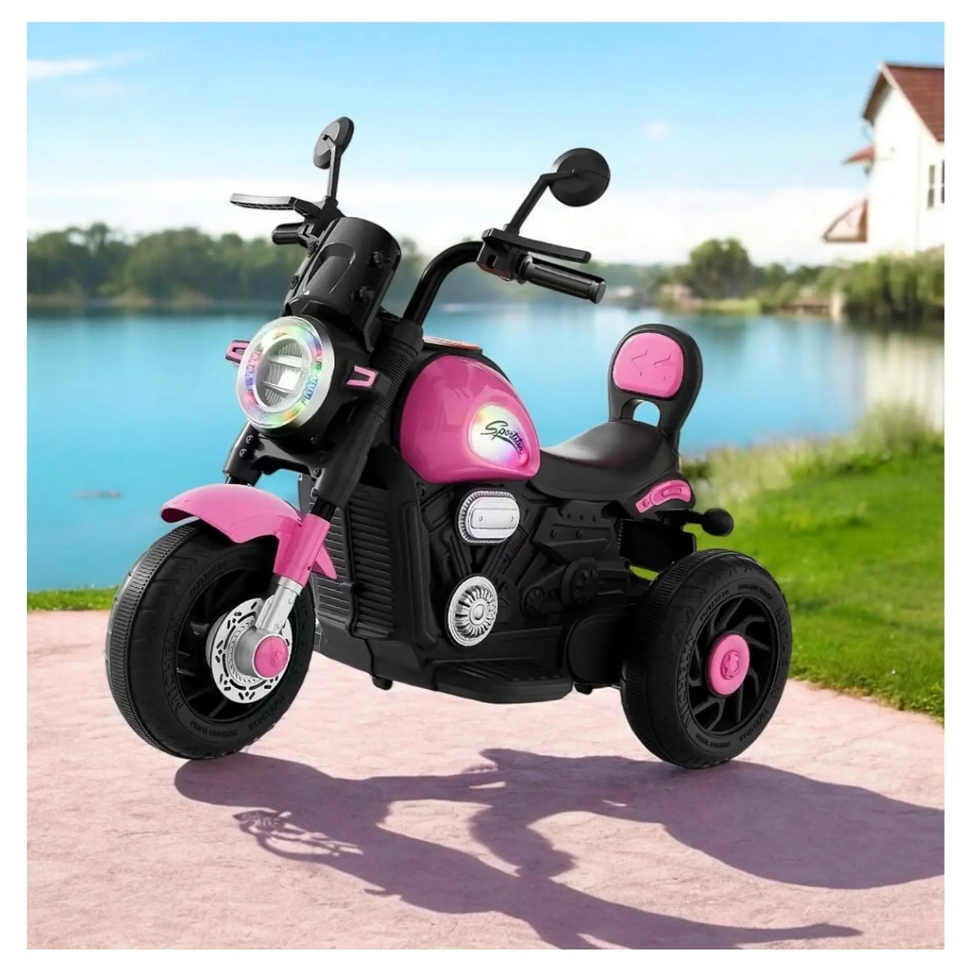 Moto Batería Eléctrico Infantil Lynx Fucsia Juguete  2