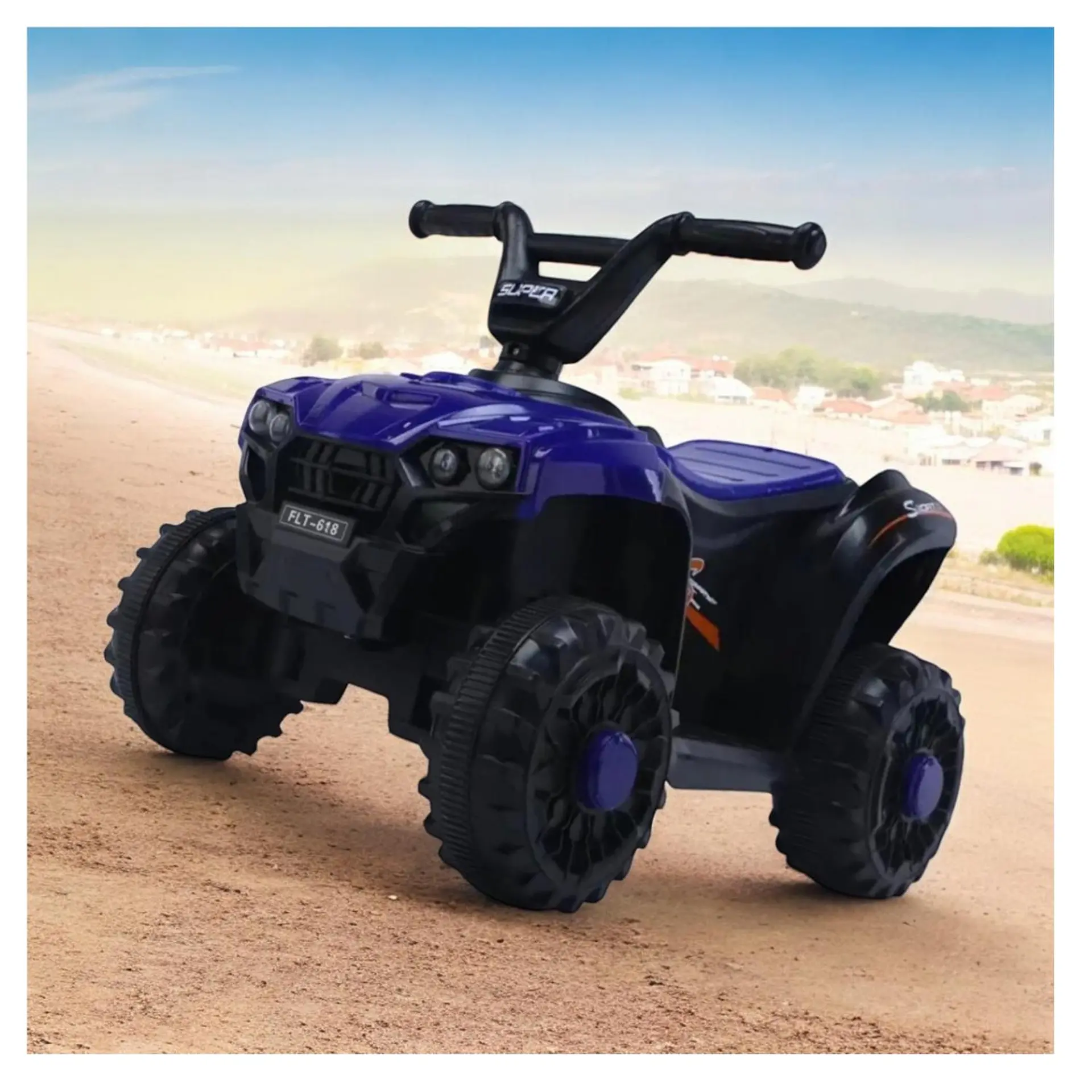 Moto Batería Eléctrico Infantil Hawk Azul Juguete  1
