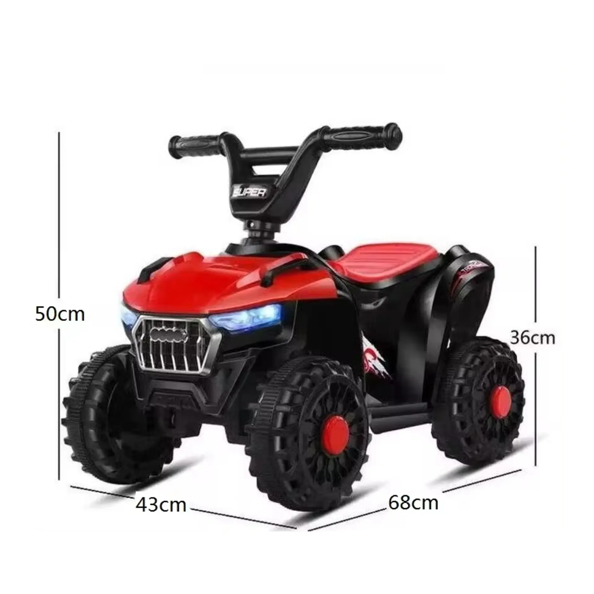Moto Batería Eléctrico Infantil Atlas Roja Juguete  3