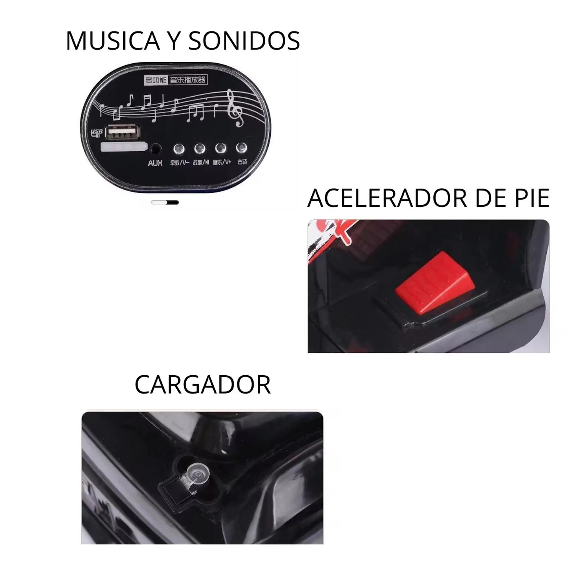 Moto Batería Eléctrico Infantil Atlas Naranja Juguete  5