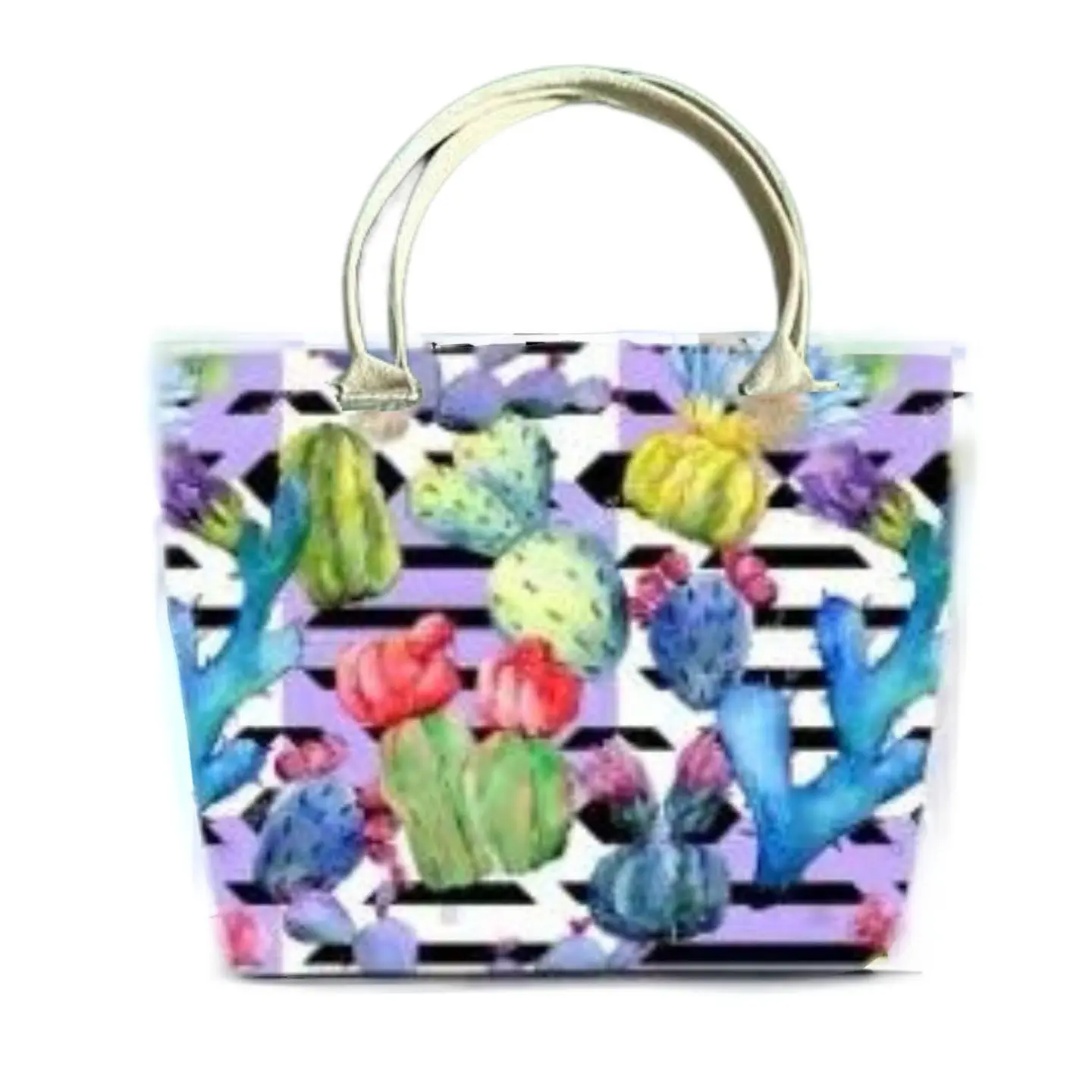 Bolso Playa Lona Algodon Coral Con Cierre Fuelle Grande 1
