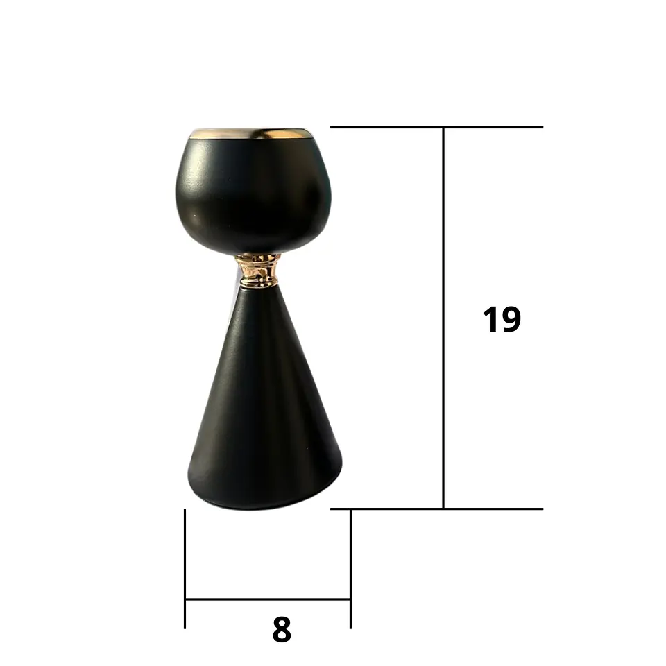 Portavela Candelabro Decorativo Negro Metal 19 Vintage 2