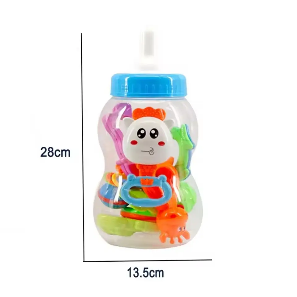 Set Sonajeros Cascabel Mordedor Bebe Celeste 10 Piezas 3