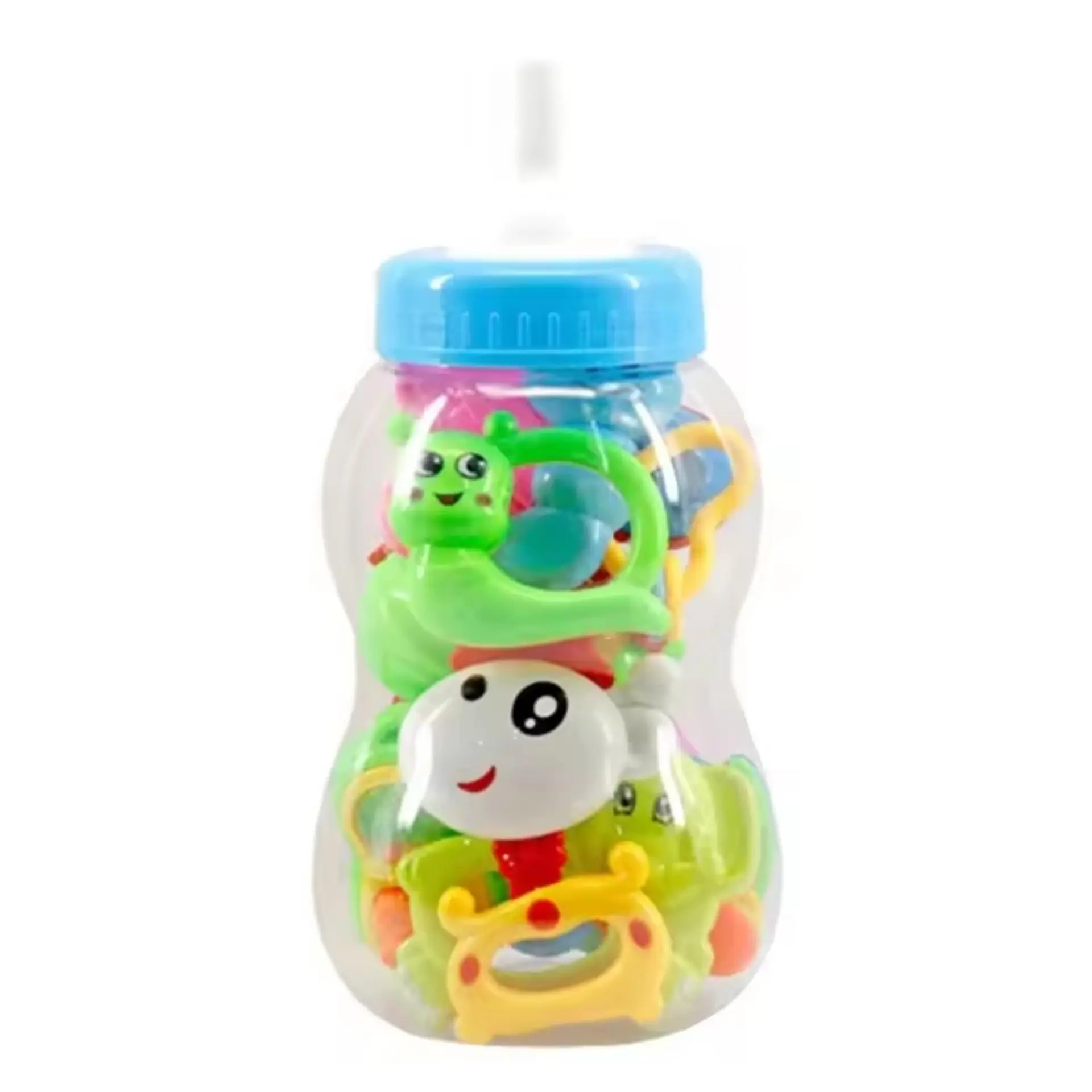 Set Sonajeros Cascabel Mordedor Bebe Celeste 8 Piezas 1