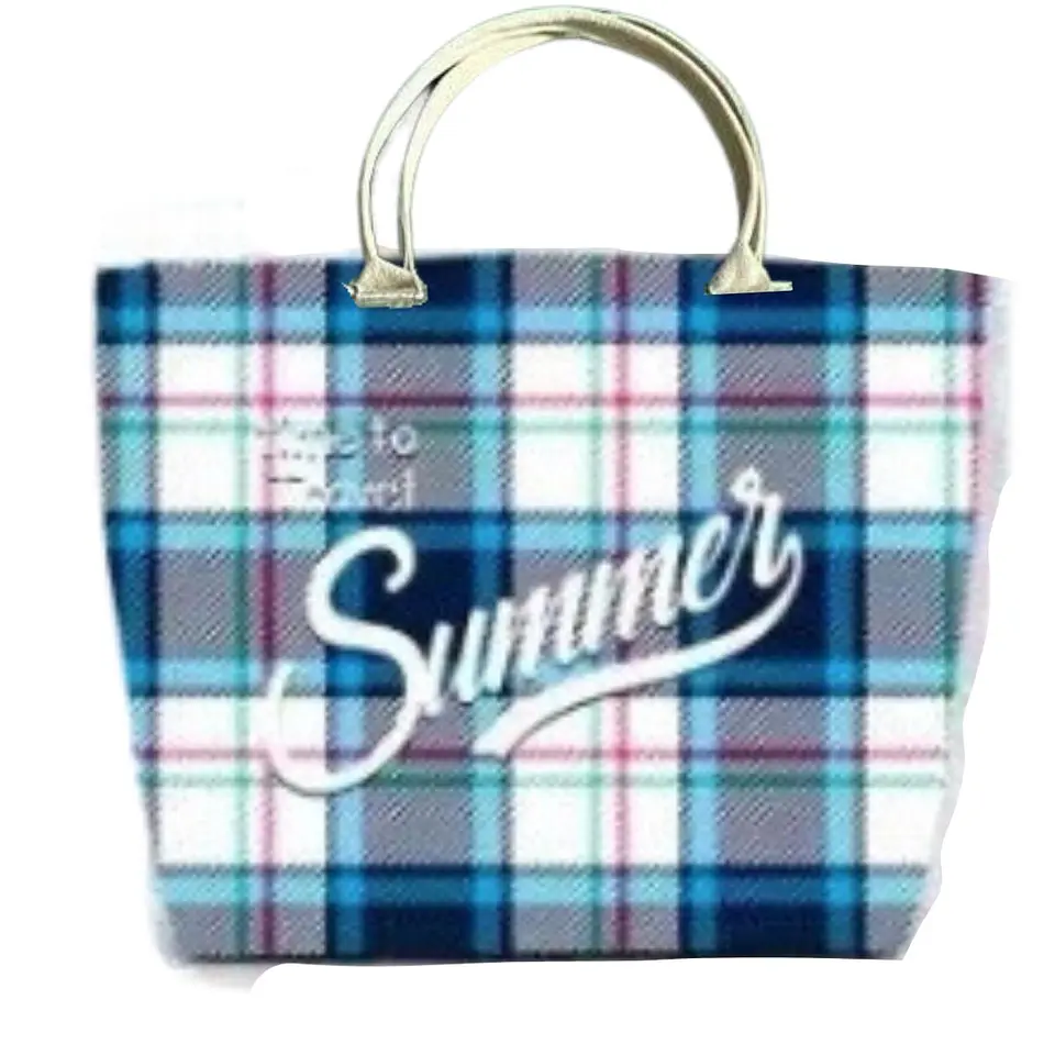 Bolso Playa Lona Algodon Summer Con Cierre Fuelle Grande 1