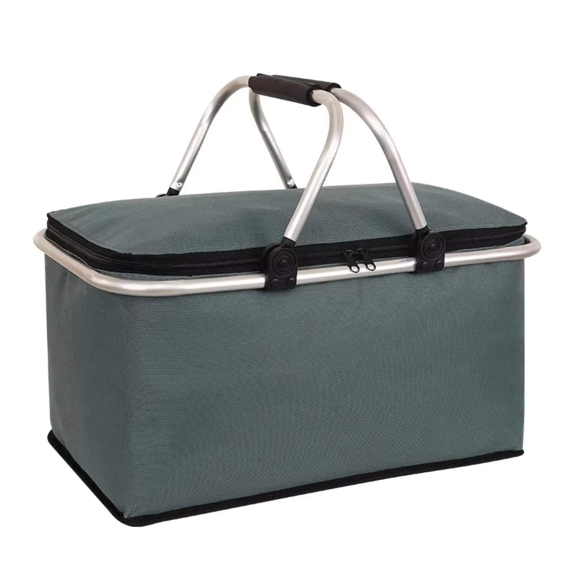 Bolso Termico Plegable Gris Cooler Canasta Picnic 1
